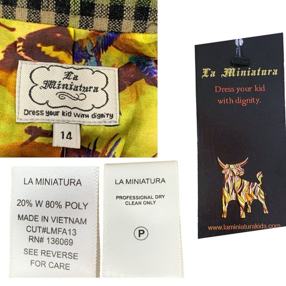 La MINIATURA Black Tan‎ Green Check Single Breast Blazer - Picture 3 of 14